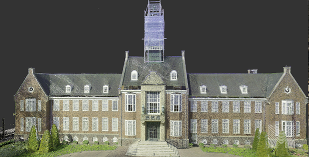 An orthophoto of the town hall in Alphen